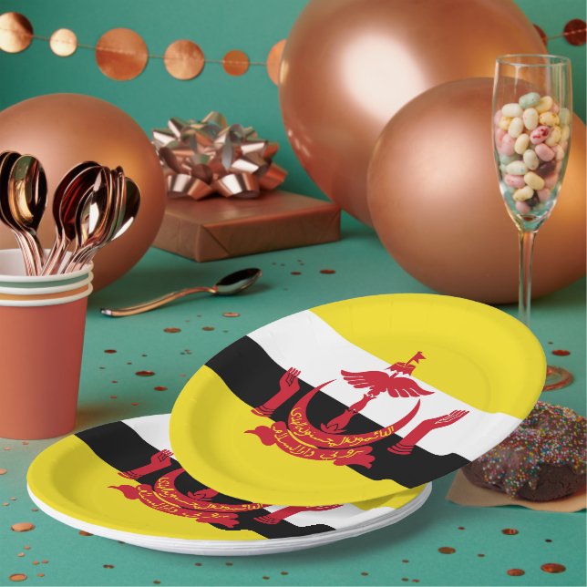 Prato De Papel Bandeira do Brunei (Múltiplo)