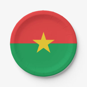 Prato De Papel Bandeira do Burkina Faso