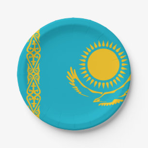 Prato De Papel Bandeira do Cazaquistão
