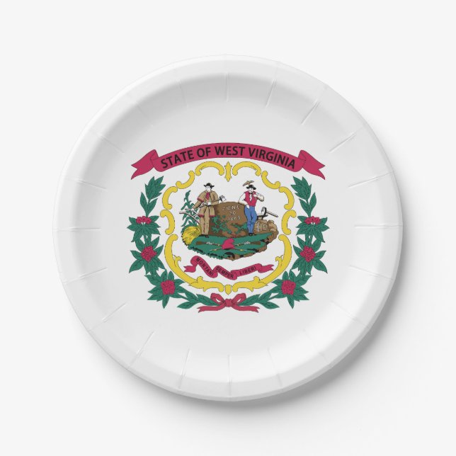 Prato De Papel Bandeira do Estado da Virgínia Ocidental (Frente)