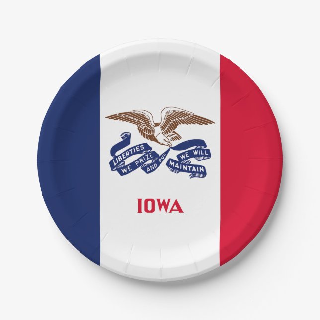 Prato De Papel Bandeira do Estado de Iowa (Frente)