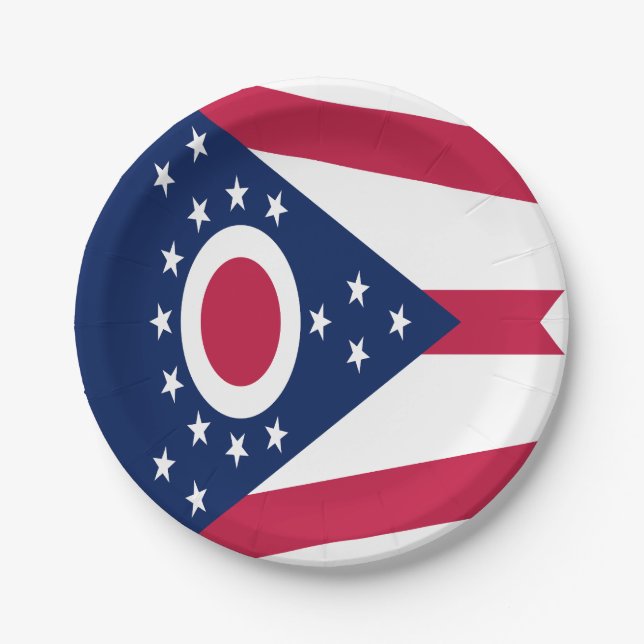 Prato De Papel Bandeira do Estado de Ohio (Frente)