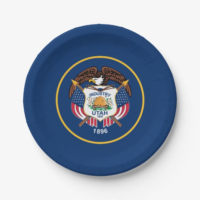 Prato De Papel Bandeira do Estado de Utah (Frente)