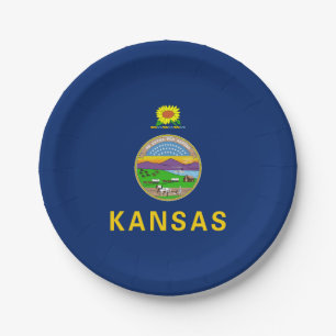 Prato De Papel Bandeira do Estado do Kansas