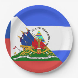 Prato De Papel Bandeira do Haiti Nicarágua | Half Haitian Nicarág