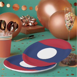 Prato De Papel Bandeira do Laos