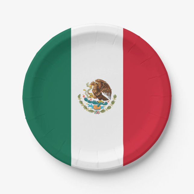 Prato De Papel Bandeira do México (Mexicano) (Frente)