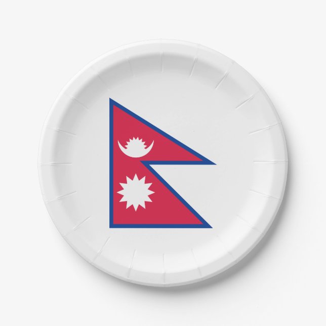 Prato De Papel Bandeira do Nepal (Frente)