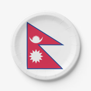 Prato De Papel Bandeira do Nepal (nepalês)