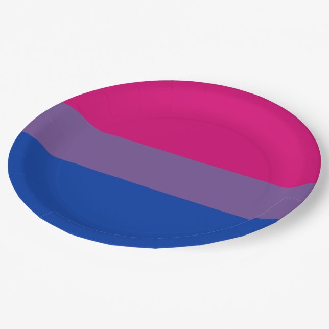 Prato De Papel Bandeira do Orgulho Bissexual (Inclinado)