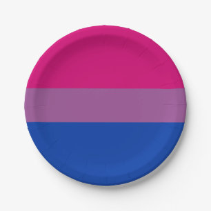 Prato De Papel Bandeira do Orgulho Bissexual