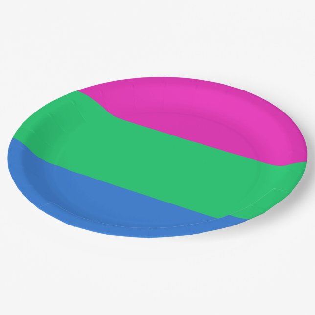 Prato De Papel Bandeira do Orgulho Polissexual (Inclinado)