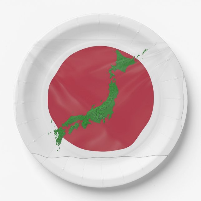 Prato De Papel bandeira do país japonês (Frente)