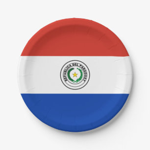 Prato De Papel Bandeira do Paraguai
