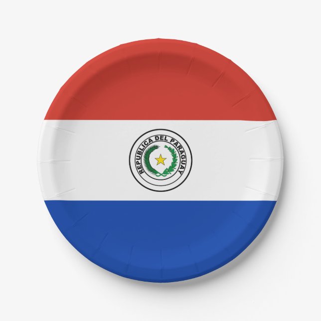 Prato De Papel Bandeira do Paraguai (Frente)