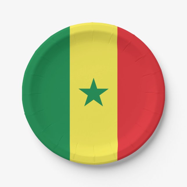 Prato De Papel Bandeira do Senegal (Frente)