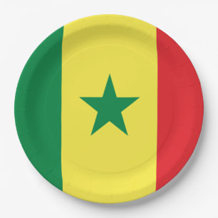 Prato De Papel Bandeira do Senegal