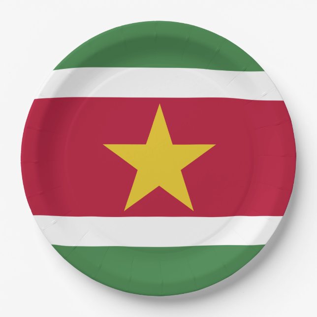 Prato De Papel Bandeira do Suriname (Frente)