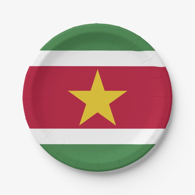 Prato De Papel Bandeira do Suriname (Frente)