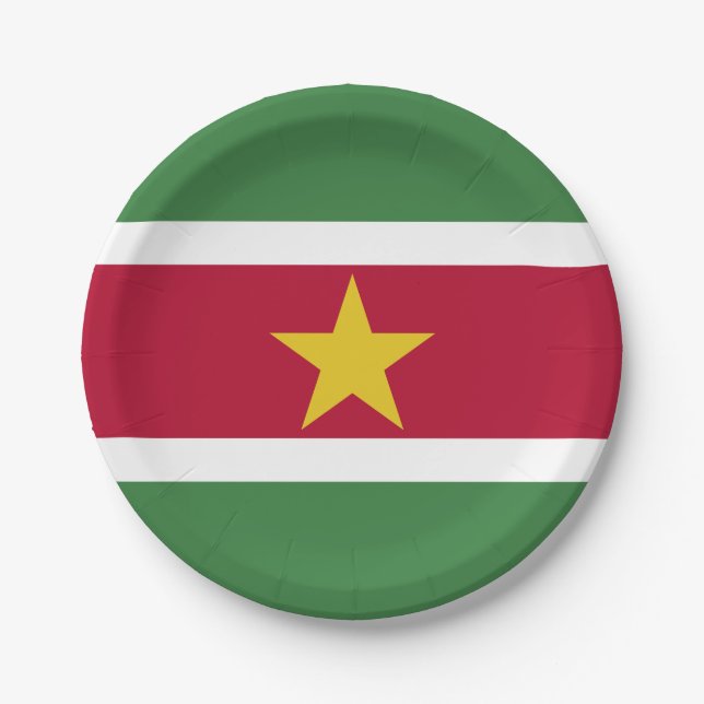 Prato De Papel Bandeira do Suriname (Frente)