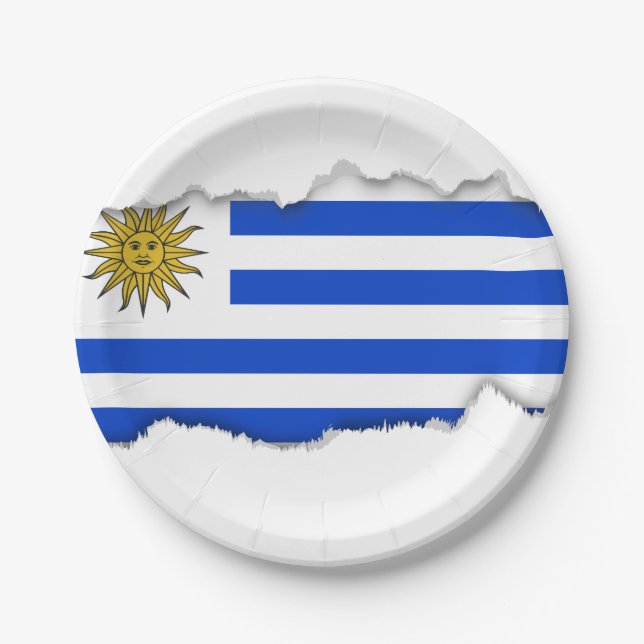 Prato De Papel Bandeira do Uruguai (Frente)
