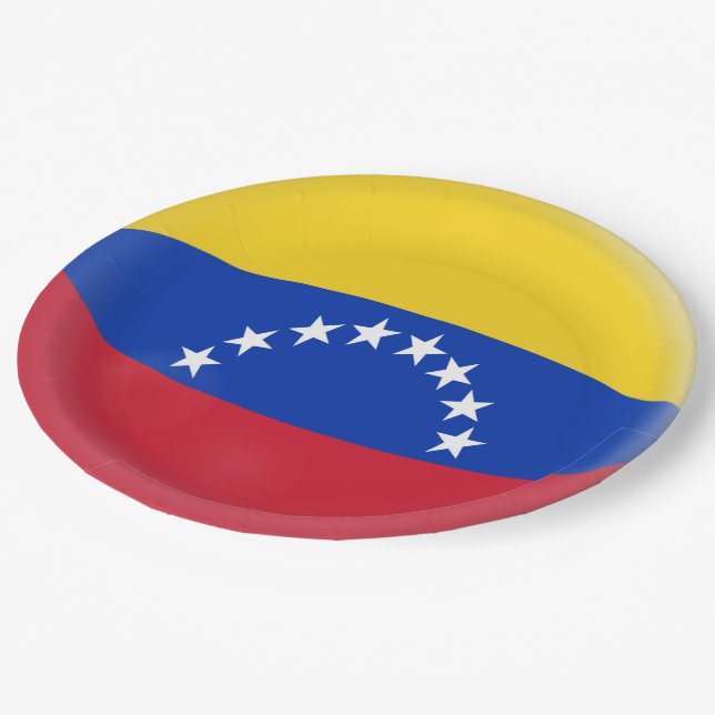 Prato De Papel Bandeira do venezuelano de Venezuela (Inclinado)