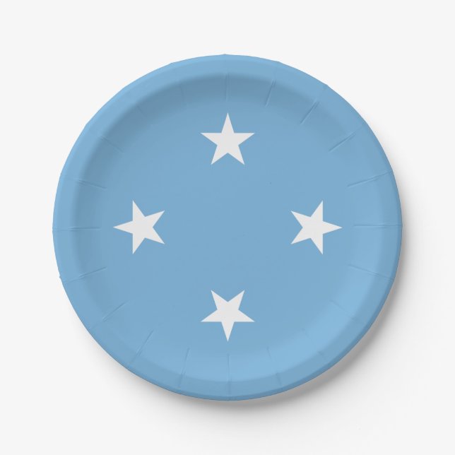 Prato De Papel Bandeira dos Estados Federados da Micronésia (Frente)