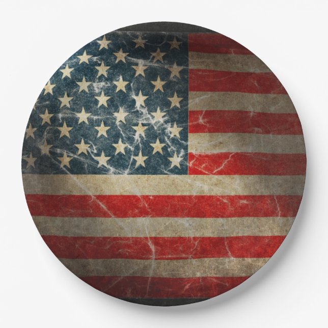 PRATO DE PAPEL BANDEIRA DOS ESTADOS UNIDOS (Frente)