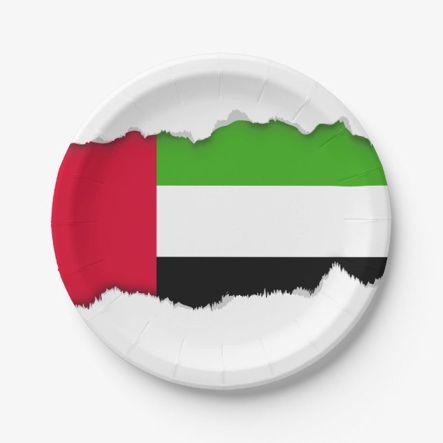 Prato De Papel Bandeira dos UAE United Arab Emirates (Frente)