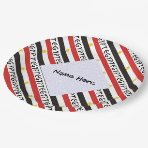 Prato De Papel Bandeira Egípcia Personalizada Com Nome
