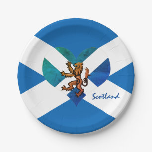 Prato De Papel Bandeira escocesa & Lion Heart, partido escocês/e