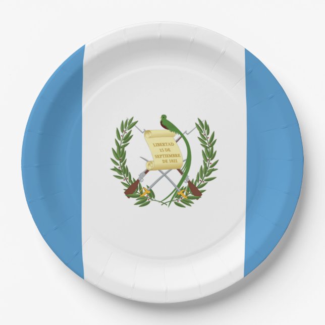 Prato De Papel Bandeira: Guatemala (Frente)