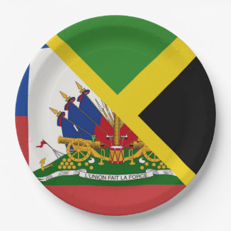 Prato De Papel Bandeira jamaicana do Haiti | Half Jamaica Haiti