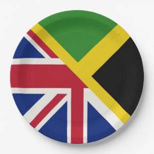 Prato De Papel Bandeira jamaicana inglesa Bandeira Half Jamaica