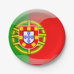 Prato De Papel Bandeira lustrosa de Portugal