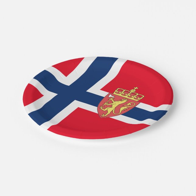 Prato De Papel Bandeira norueguesa (Inclinado)
