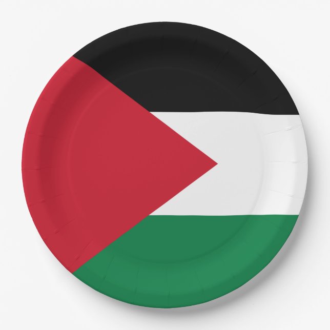 Prato De Papel Bandeira Palestiniana (Palestina) (Frente)