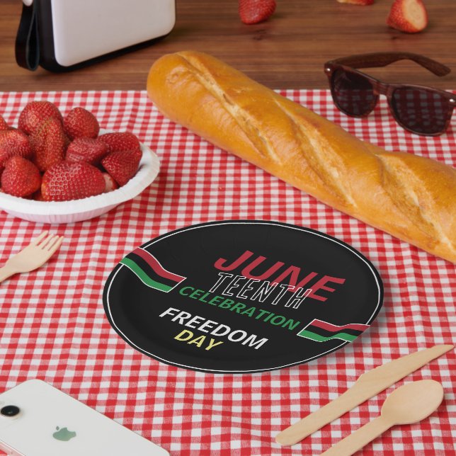 Prato De Papel Bandeira Pan-africana Design, 12 de junho (Piquenique)