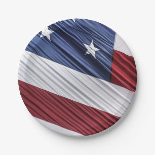 Prato De Papel Bandeira patriótica americana do vermelho dos EUA
