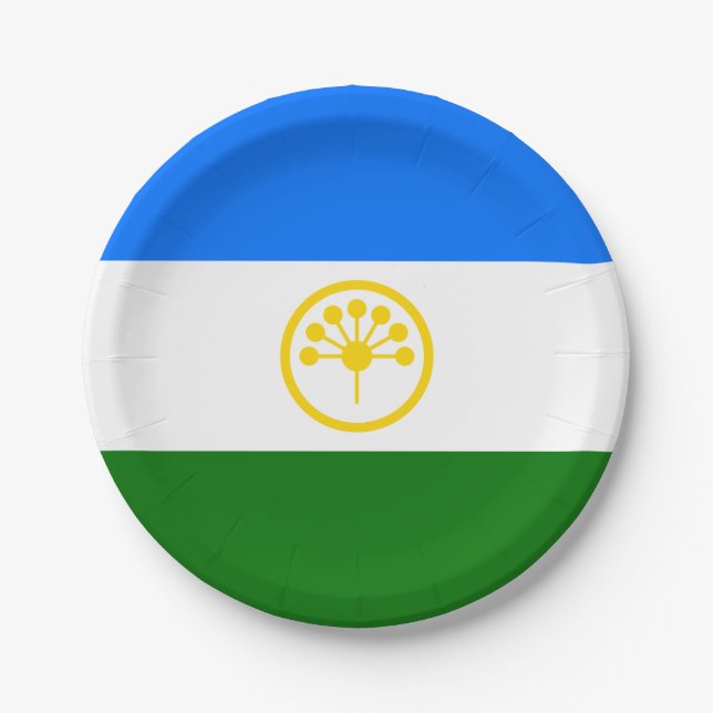 Prato De Papel Bandeira Patriótica Bashkortostan (Frente)