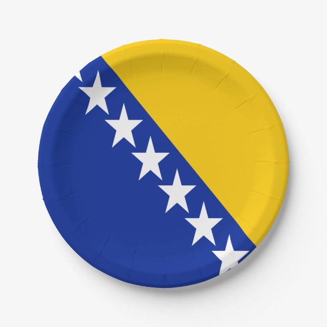 Prato De Papel Bandeira Patriótica da Bósnia-Herzegovina (Frente)