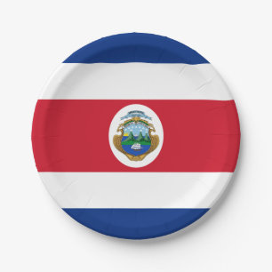 Prato De Papel Bandeira Patriótica da Costa Rica