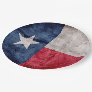 Prato De Papel Bandeira resistida do estado de Texas do vintage