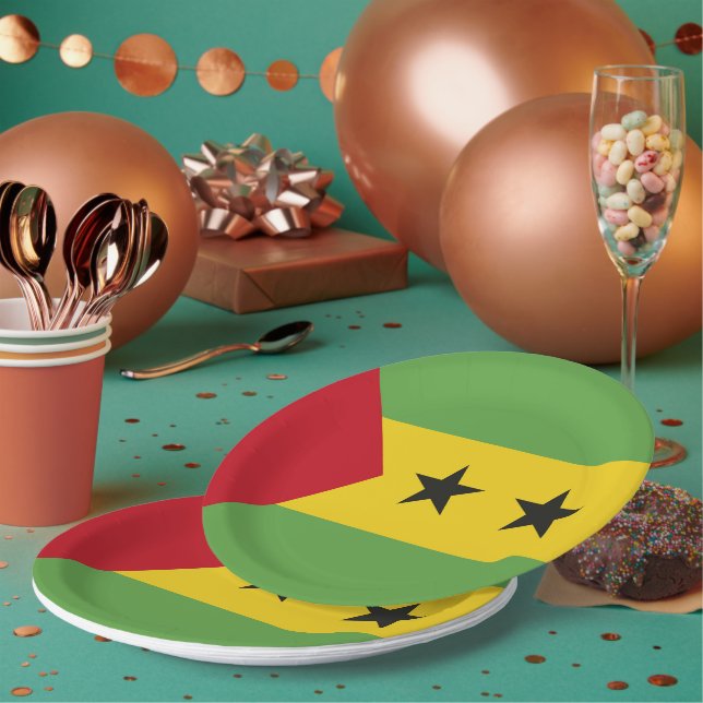 Prato De Papel bandeira São Tomé e Príncipe (Múltiplo)
