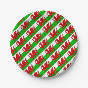 Prato De Papel Bandeira Welsh / Wales - Imagem de Alta Qualidade