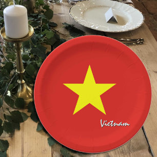 Prato De Papel Bandeiras vietnamitas, festas, esportes, Vietname