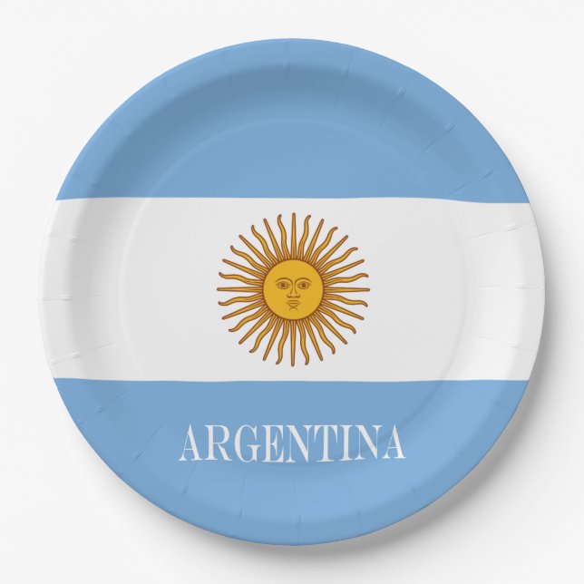 Prato De Papel Bandera de bandeira da Argentina (Frente)