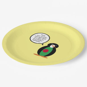 Prato De Papel Bangladesh Falando Sra Pinguim Personalizado