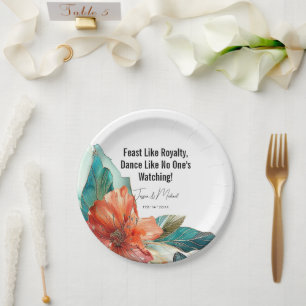Prato De Papel banquete ❤️ Como Royalty, Hibiscus Serenade Paradi