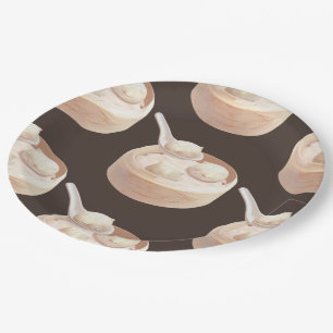 Prato De Papel Bao Buns Steamed com Tea